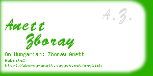 anett zboray business card